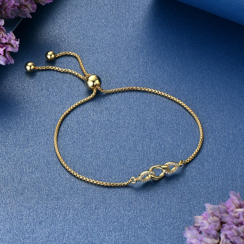 Adjustable Sterling Silver Moissanite Chain Bracelet