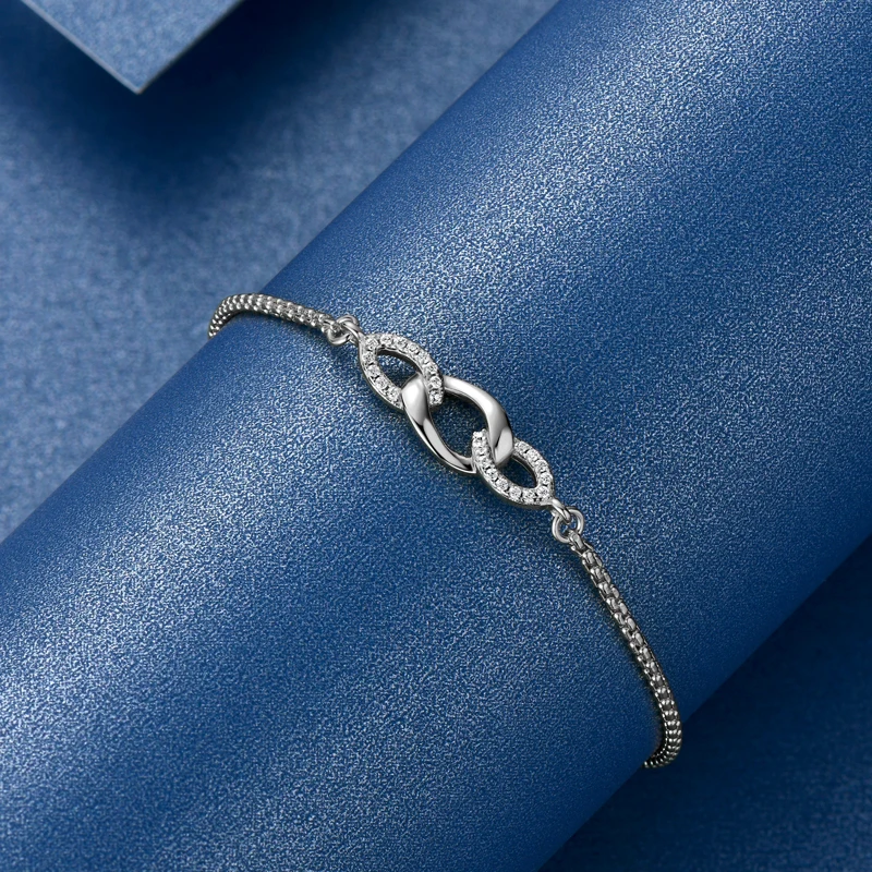 Adjustable Sterling Silver Moissanite Chain Bracelet