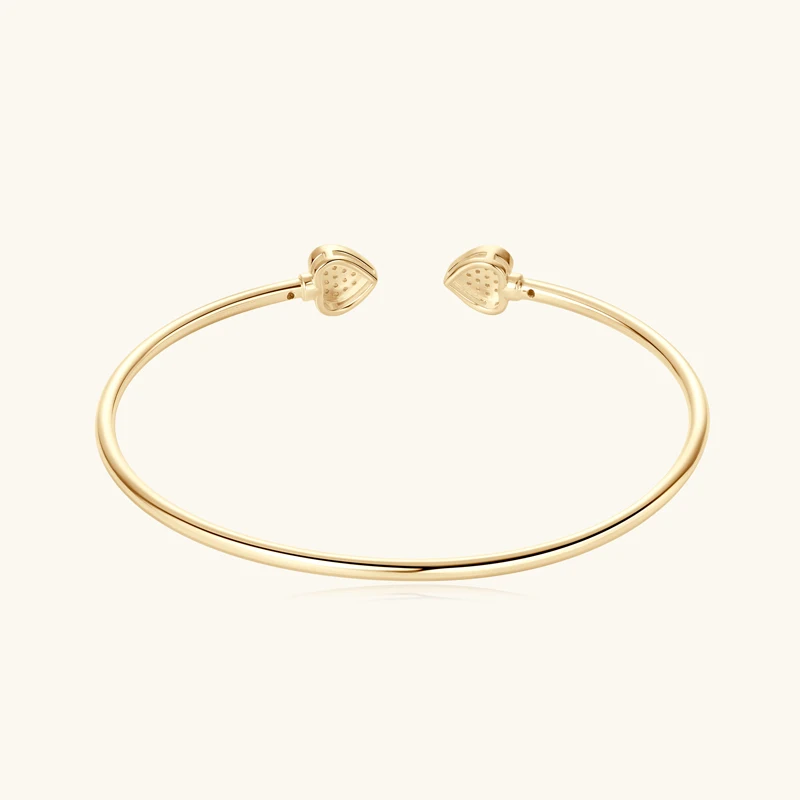 Love Heart Moissanite Cuff Bracelet