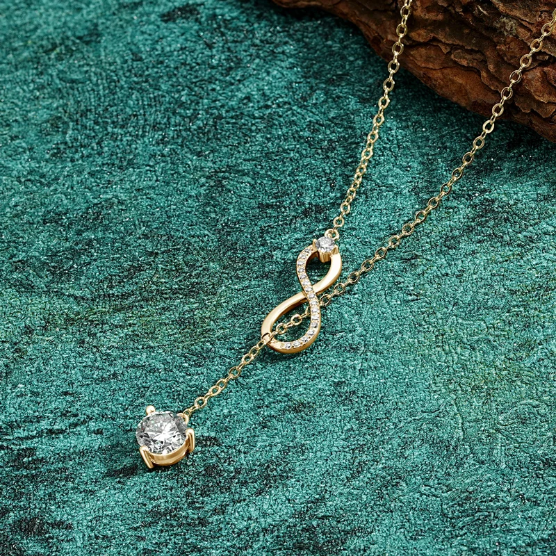 Infinity Flame Moissanite Pendant Necklace