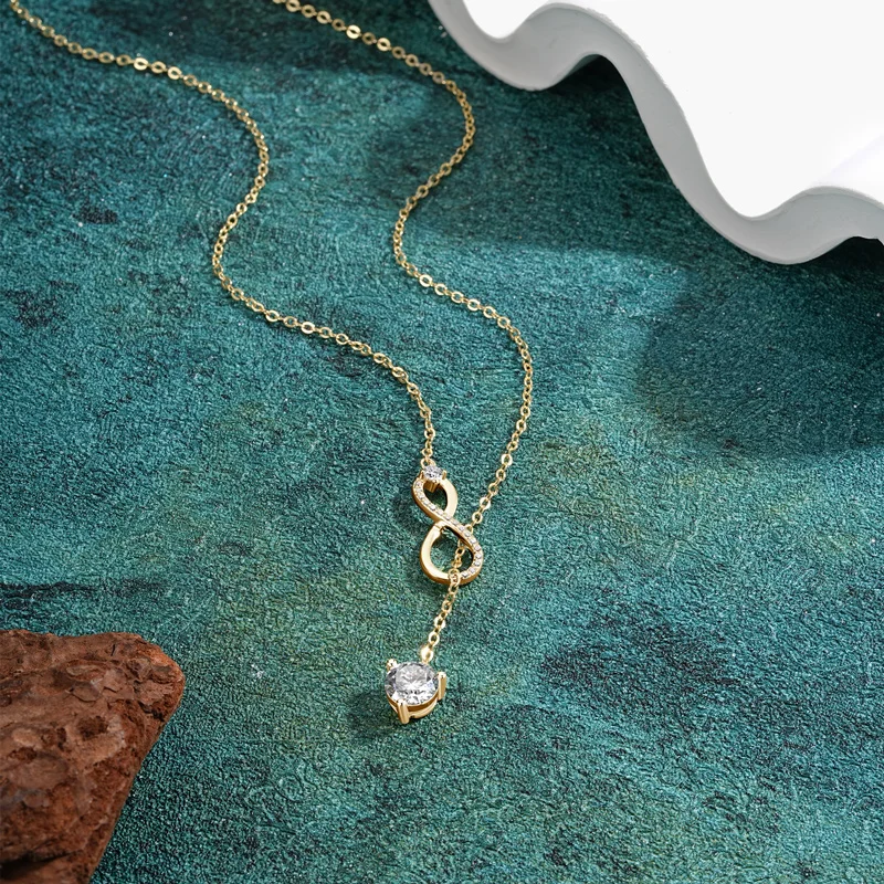 Infinity Flame Moissanite Pendant Necklace