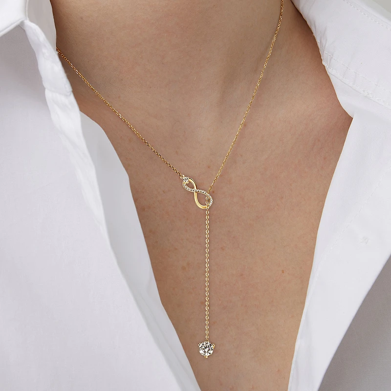 Infinity Flame Moissanite Pendant Necklace