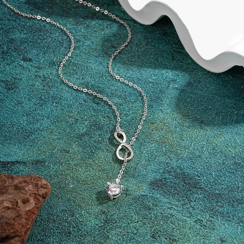 Infinity Flame Moissanite Pendant Necklace