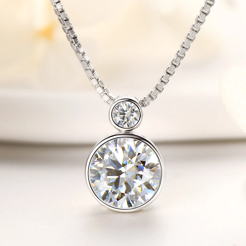 Luna Drop Moissanite Pendant Necklace