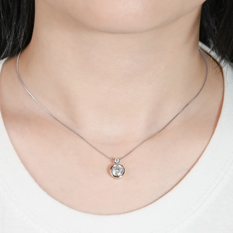 Luna Drop Moissanite Pendant Necklace