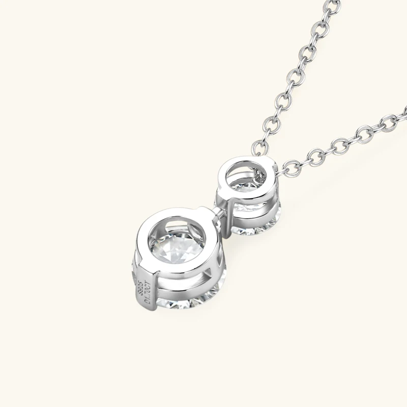 Celeste Double Moissanite Drop Necklace