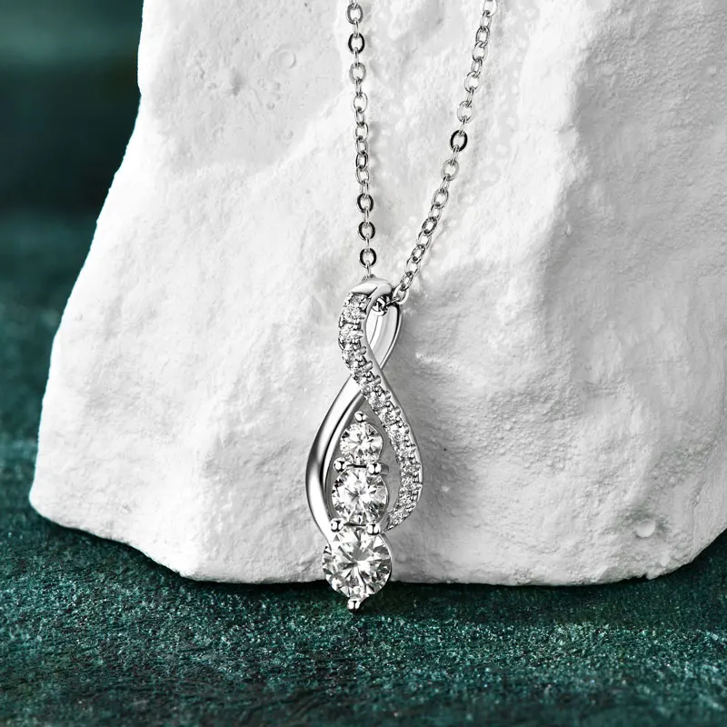 Aria Cascade Moissanite Pendant Necklace
