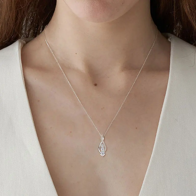 Aria Cascade Moissanite Pendant Necklace