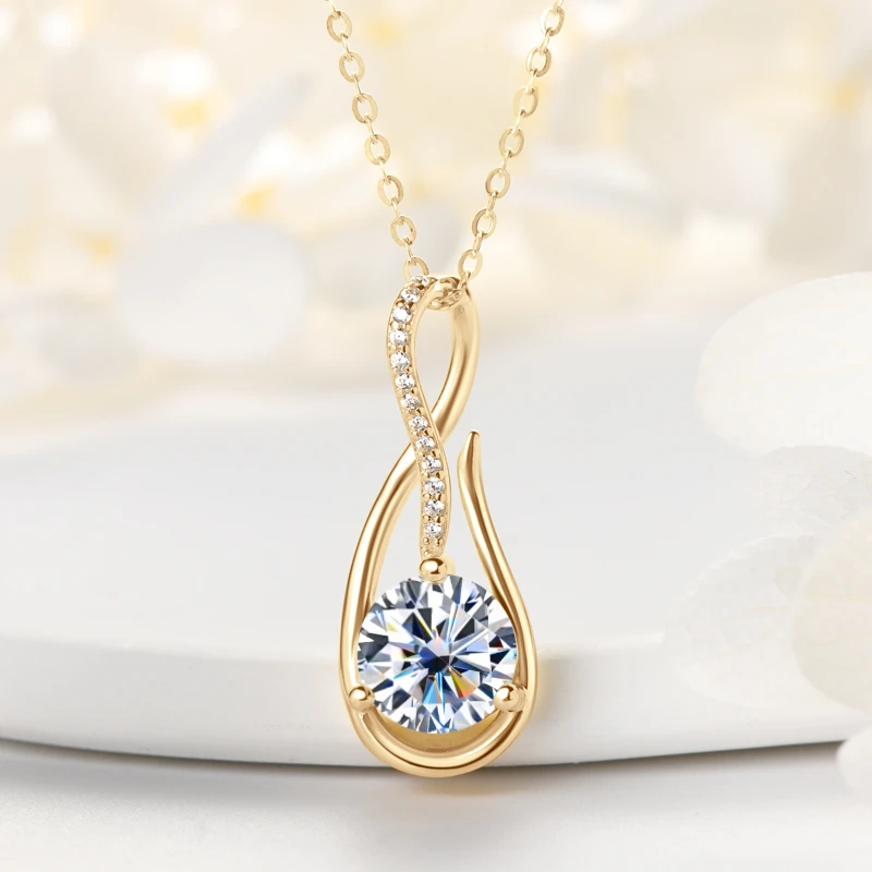 Seraphine Moissanite Teardrop Pendant Necklace