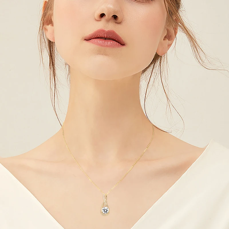 Seraphine Moissanite Teardrop Pendant Necklace