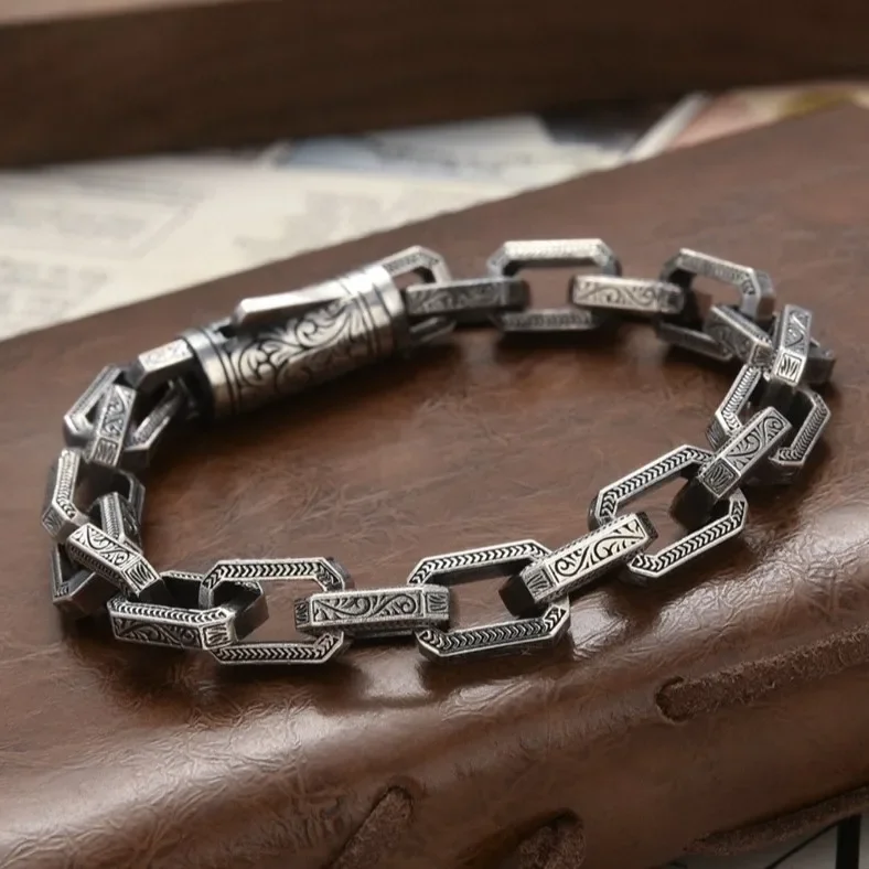 Ironborne Relics™ – Men’s Engraved Vintage Steel Bracelets