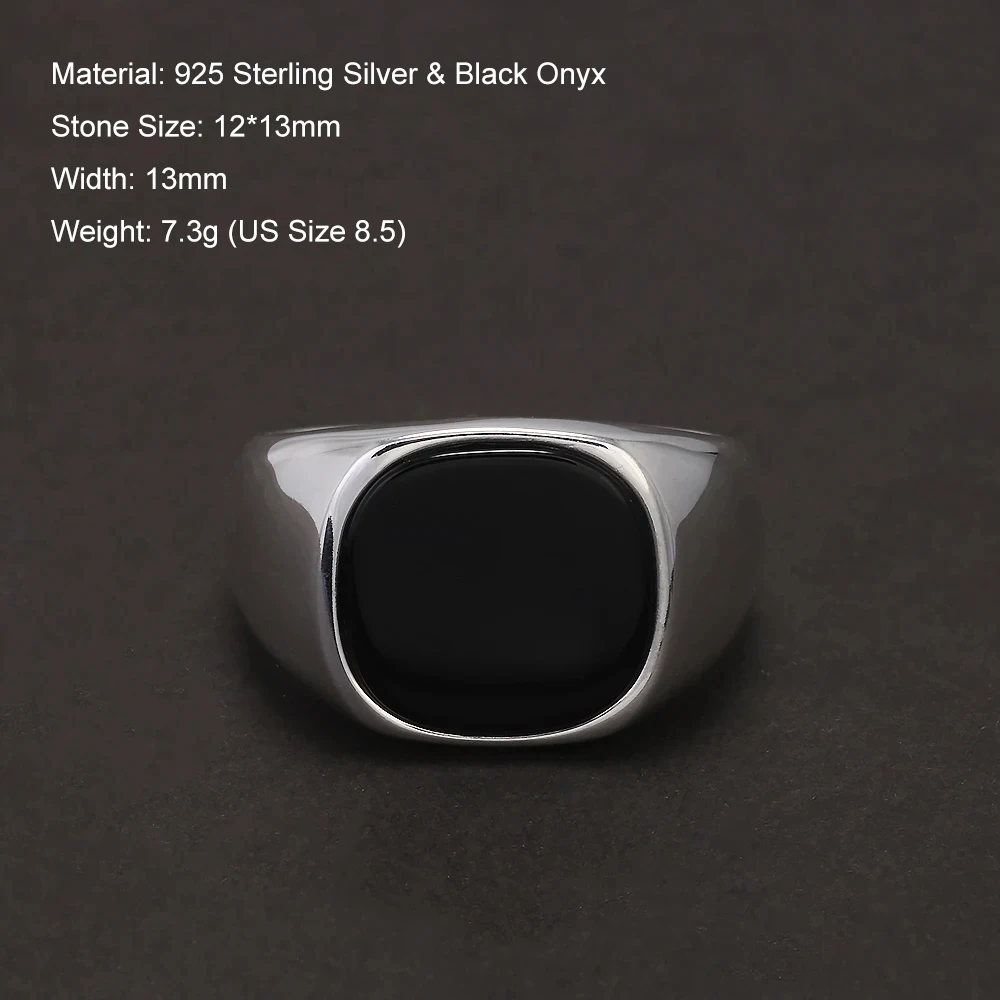 Obsidian Mark™ S925 Black Onyx Signet Ring
