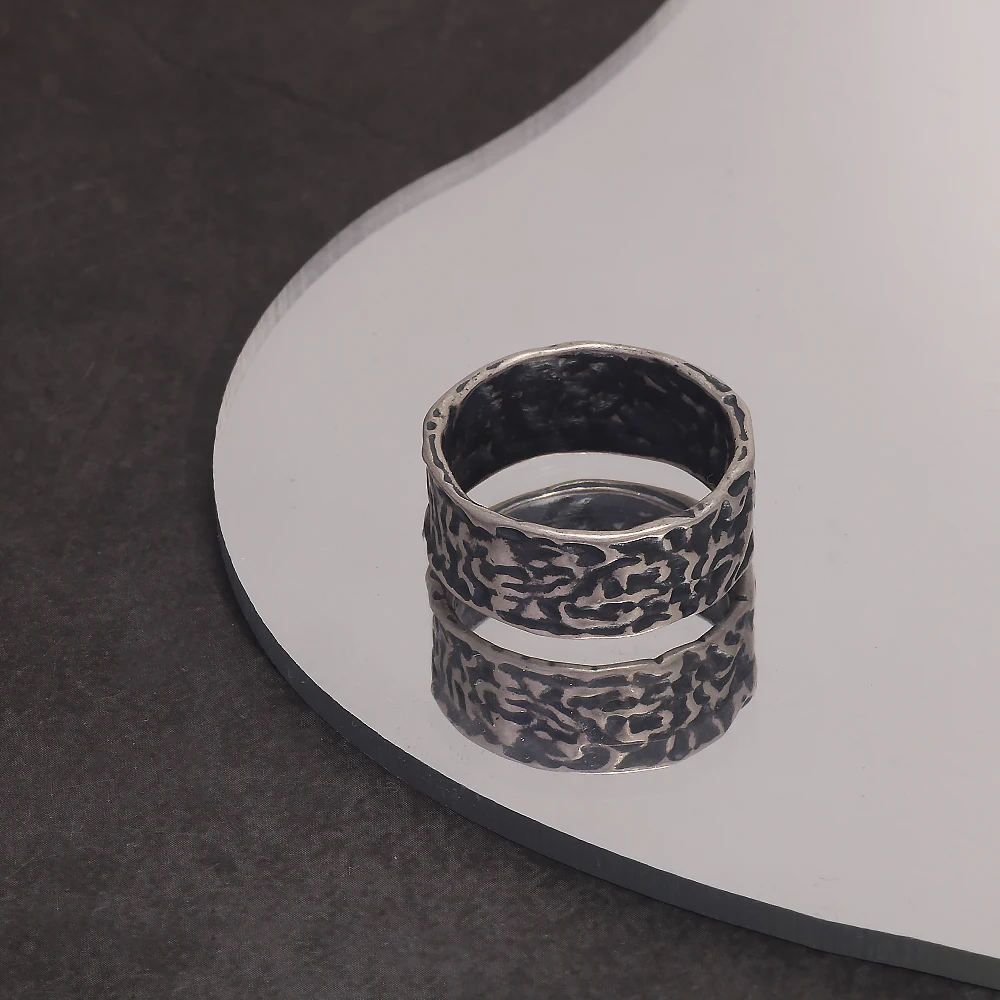 Riftborn™ 925 Sterling Silver Enamel Texture Ring