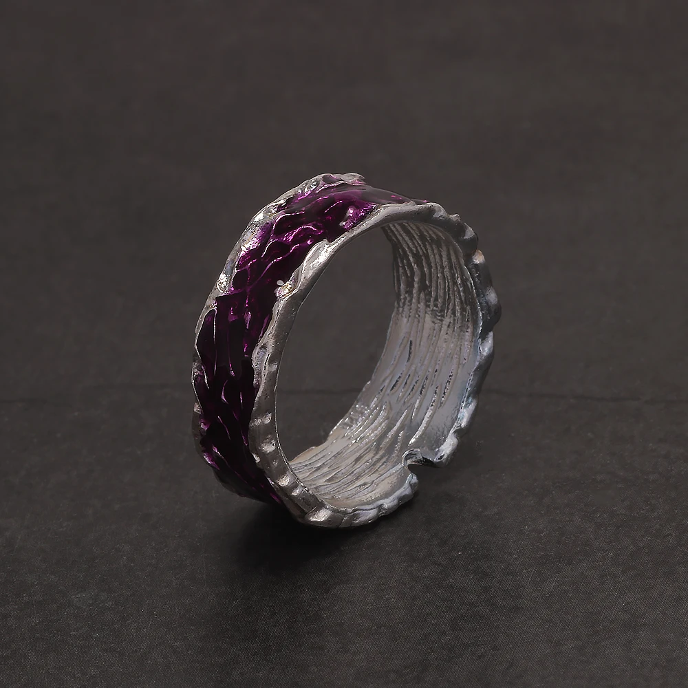 Riftborn™ 925 Sterling Silver Enamel Texture Ring