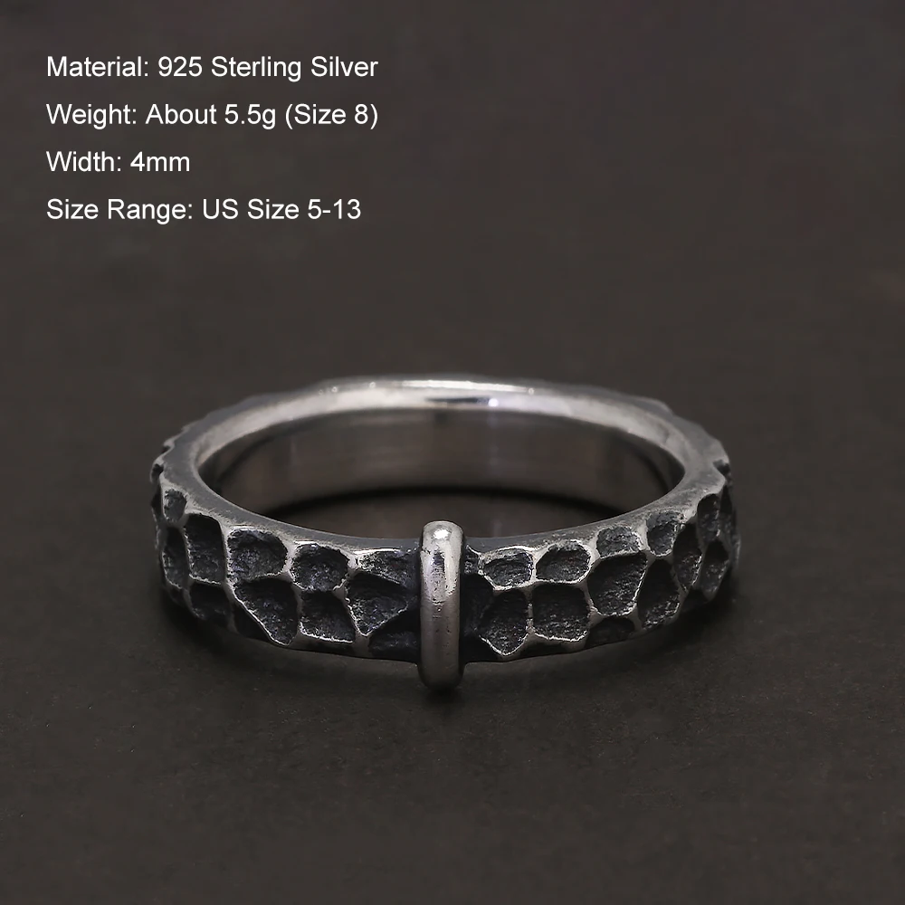 Gravelbound 925 Sterling Silver Textured Ring
