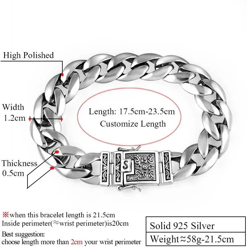 Iron Vow 925 Silver Cuban Chain Bracelet