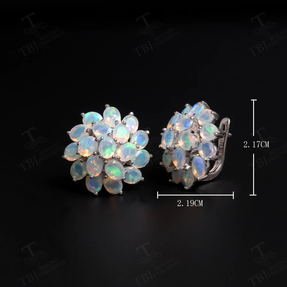 Celestia Bloom™ – 8.3ct Natural Ethiopian Opal Earrings in Sterling Silver