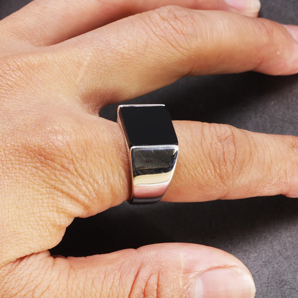 Stoneveil™ - Sterling Silver Lapis & Onyx Stone Ring