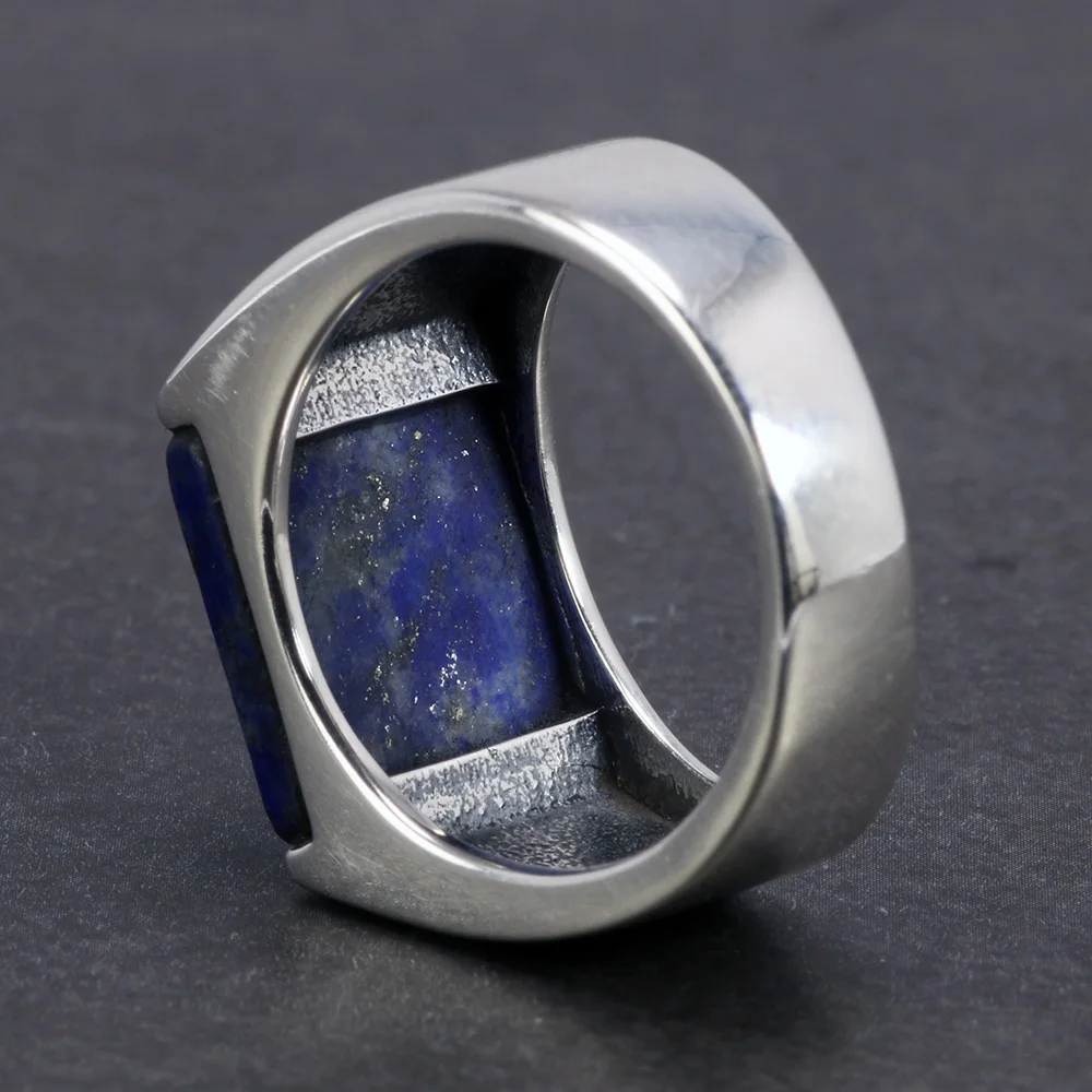 Stoneveil™ - Sterling Silver Lapis & Onyx Stone Ring