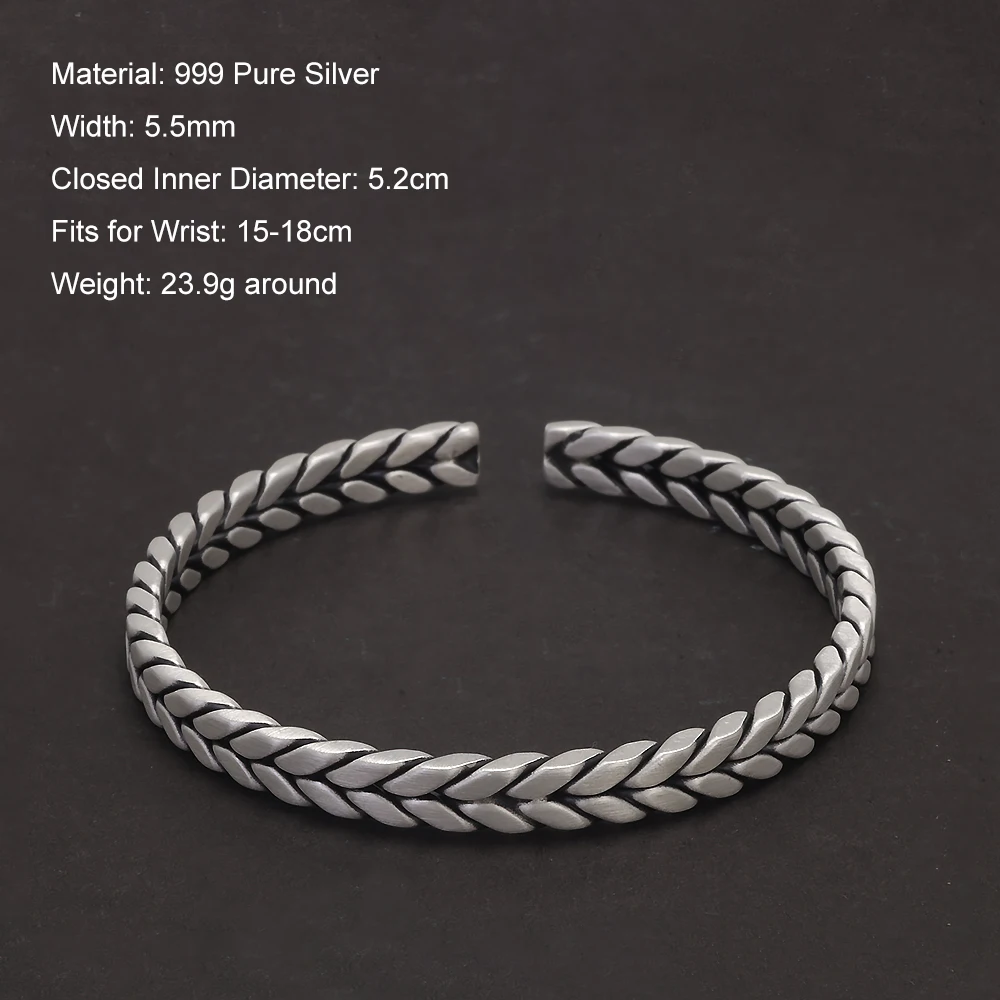 Ironwoven™ Cuff – Braided 999 Silver Bangle