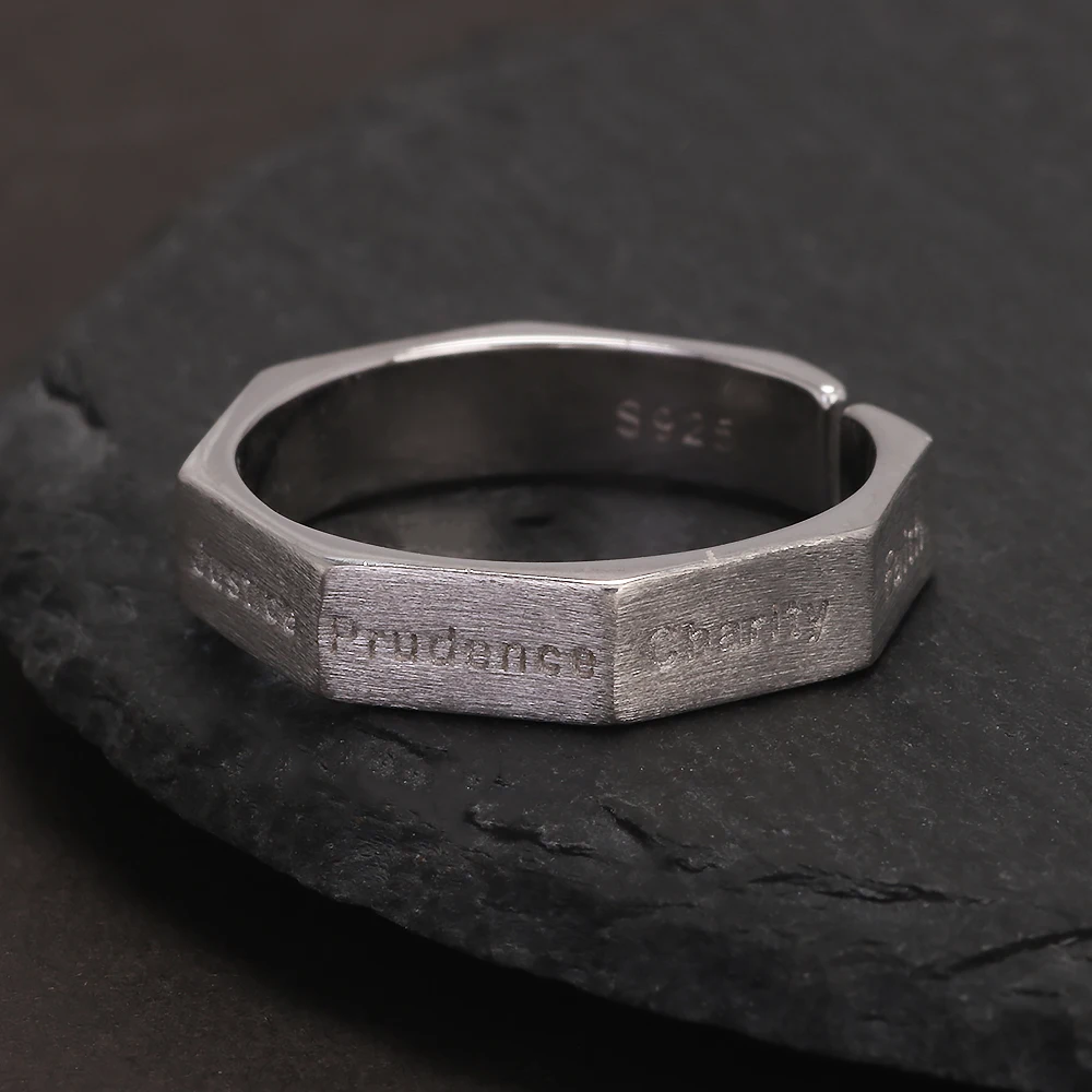The Virtue Band – 7-Sided Silver Ring