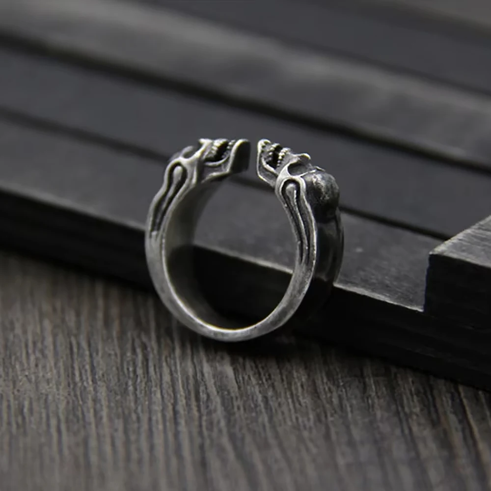 Skull Whisperer™ Double Skull Gothic Ring