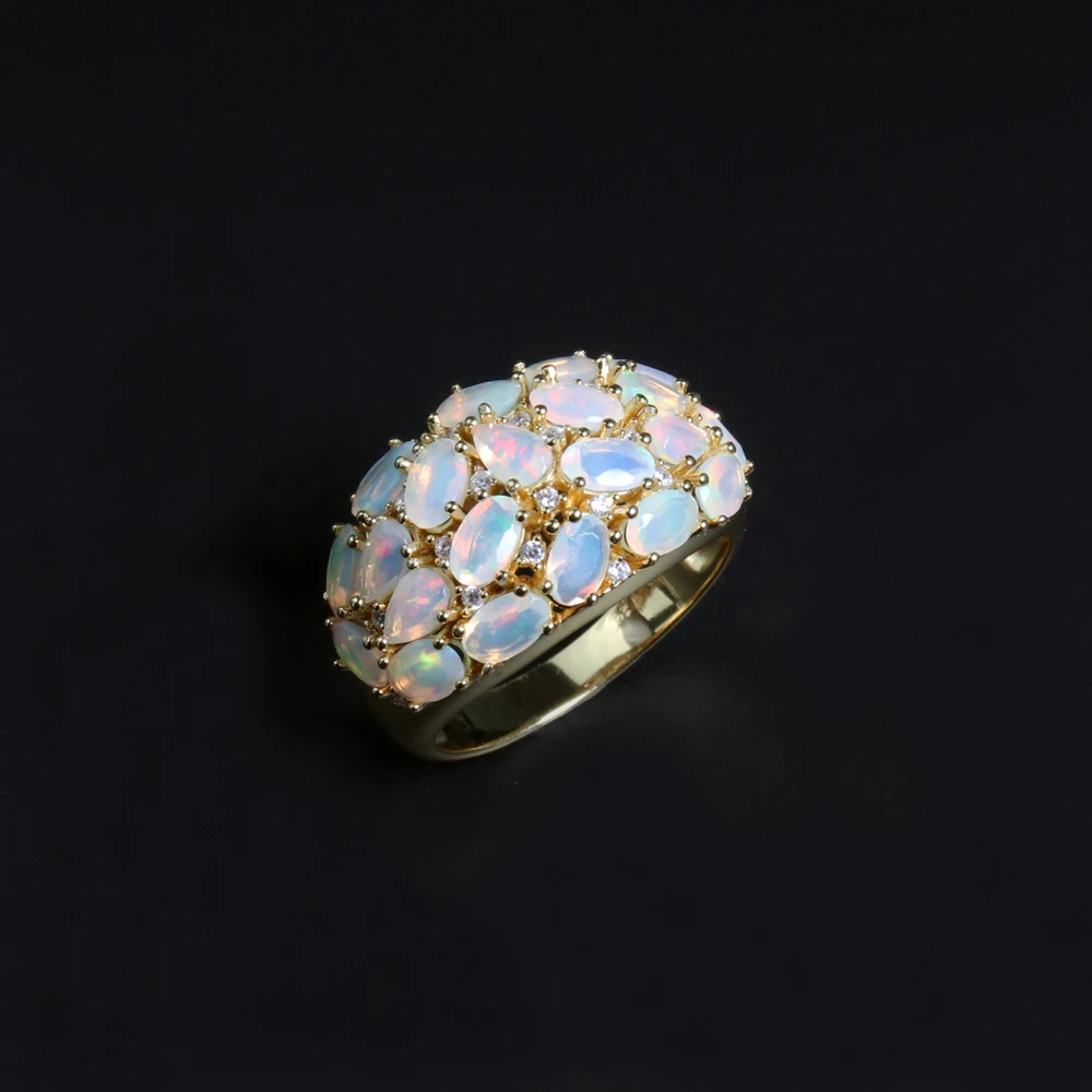 Celestial Bloom™ Opal Ring – 925 Sterling Silver
