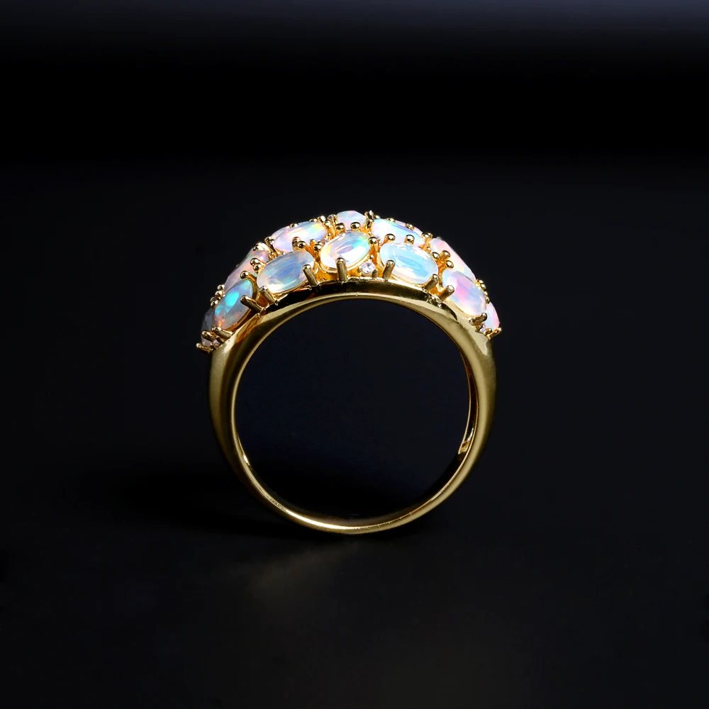 Celestial Bloom™ Opal Ring – 925 Sterling Silver