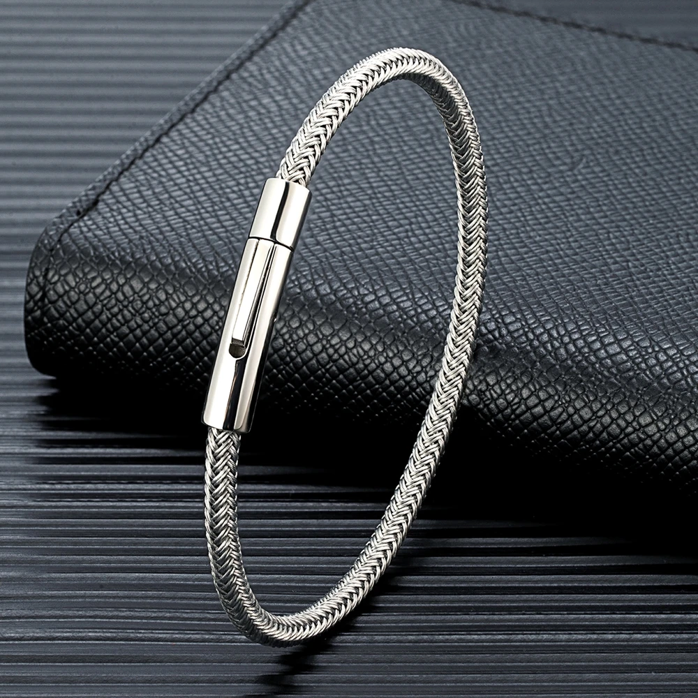 Minimalist Stainless Steel Wire Rope Bracelet
