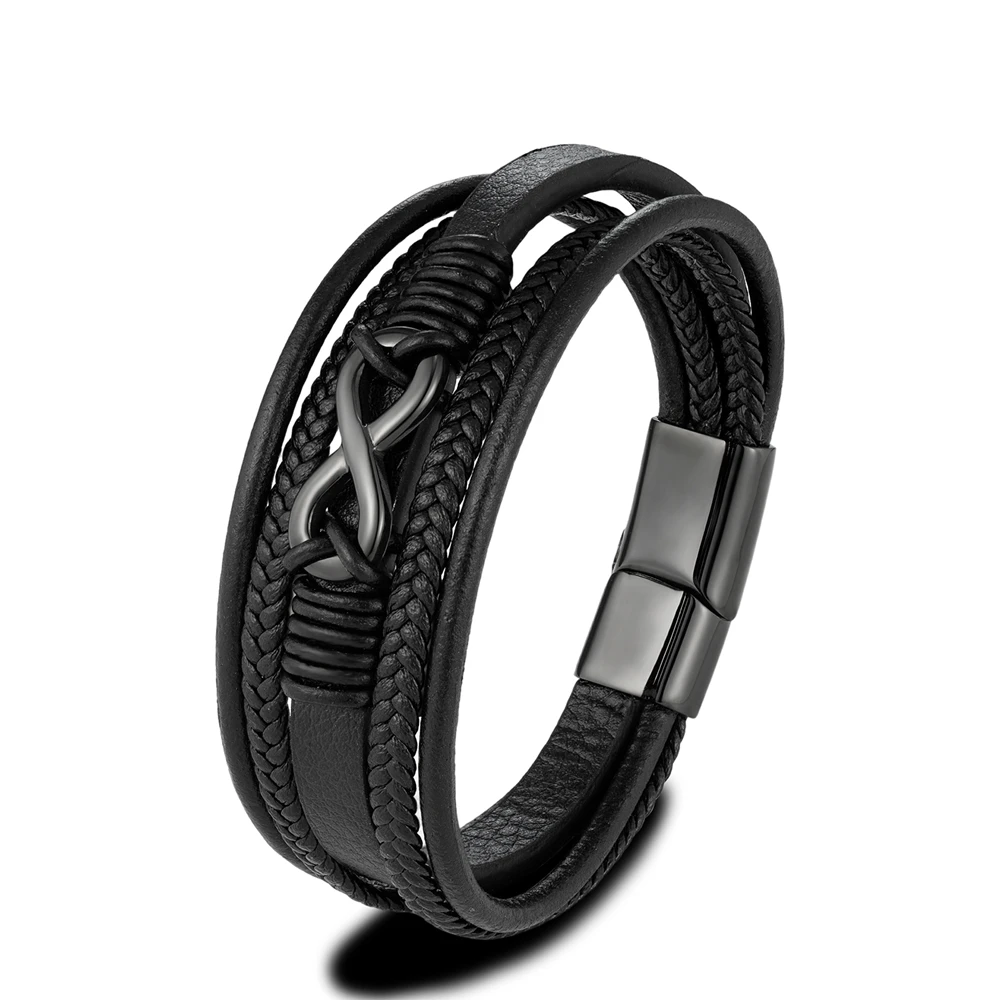 Braided Infinity Leather Bracelet