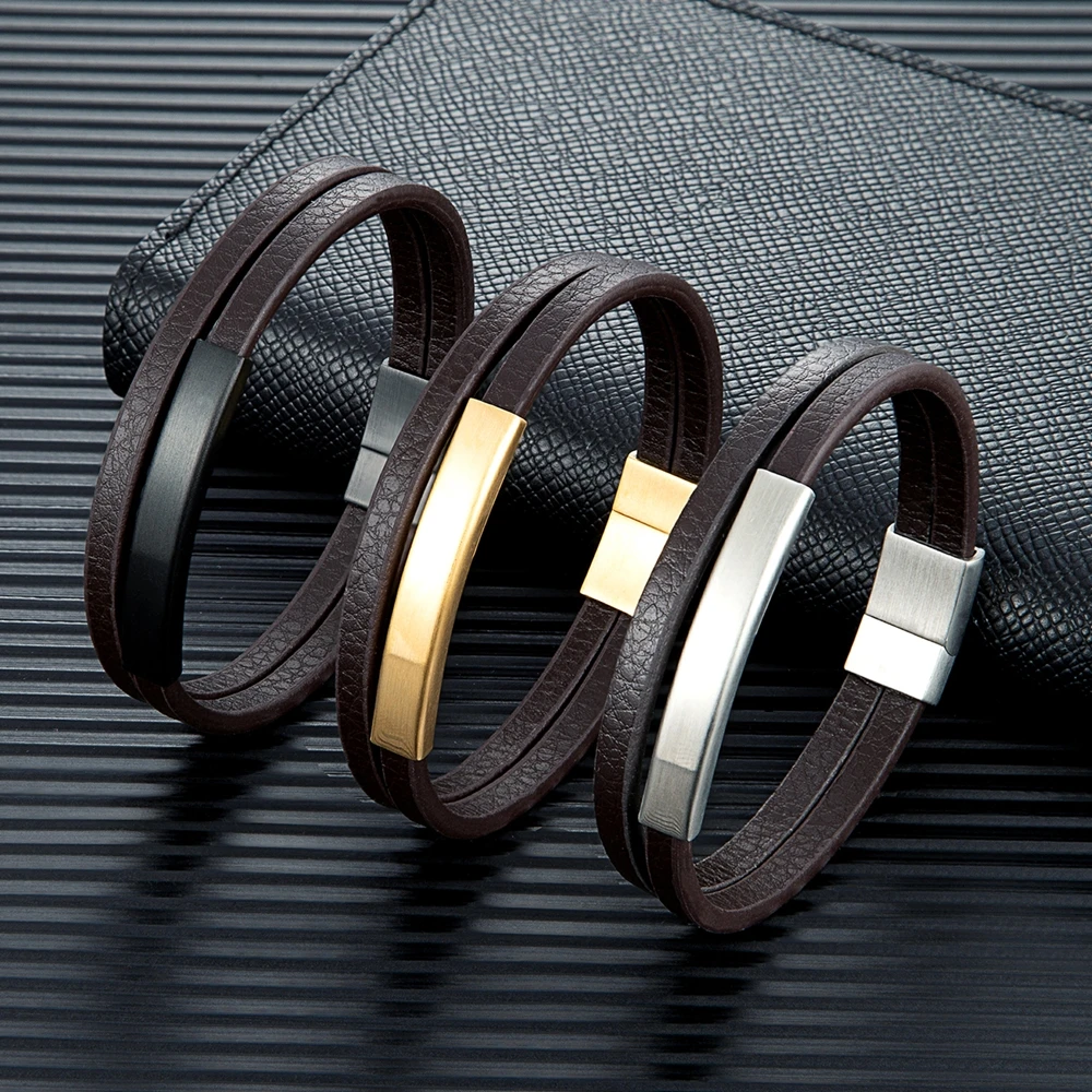 Stratospan™ Series – Double Strand Leather Bracelet