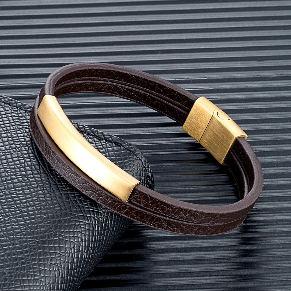 Stratospan™ Series – Double Strand Leather Bracelet