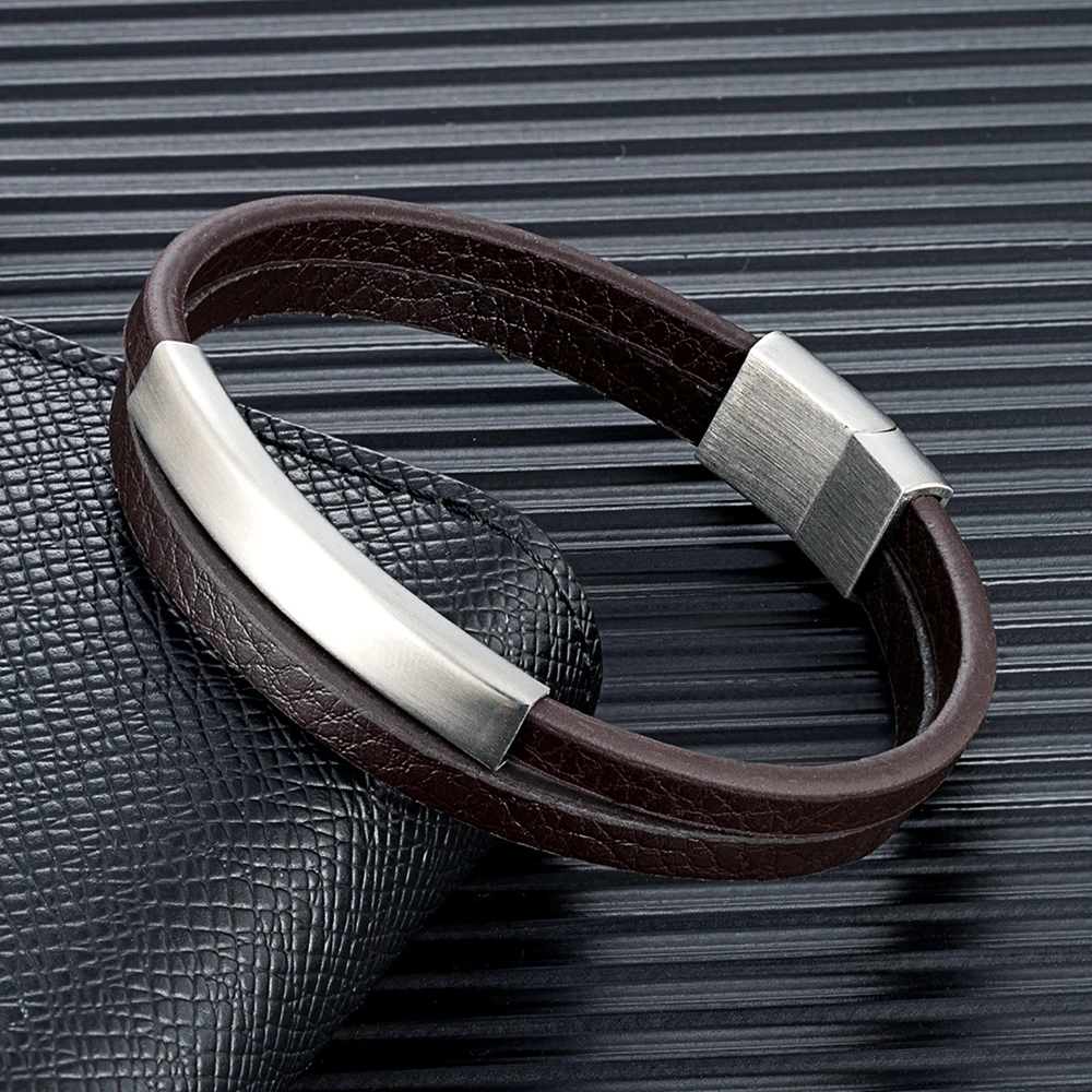 Stratospan™ Series – Double Strand Leather Bracelet
