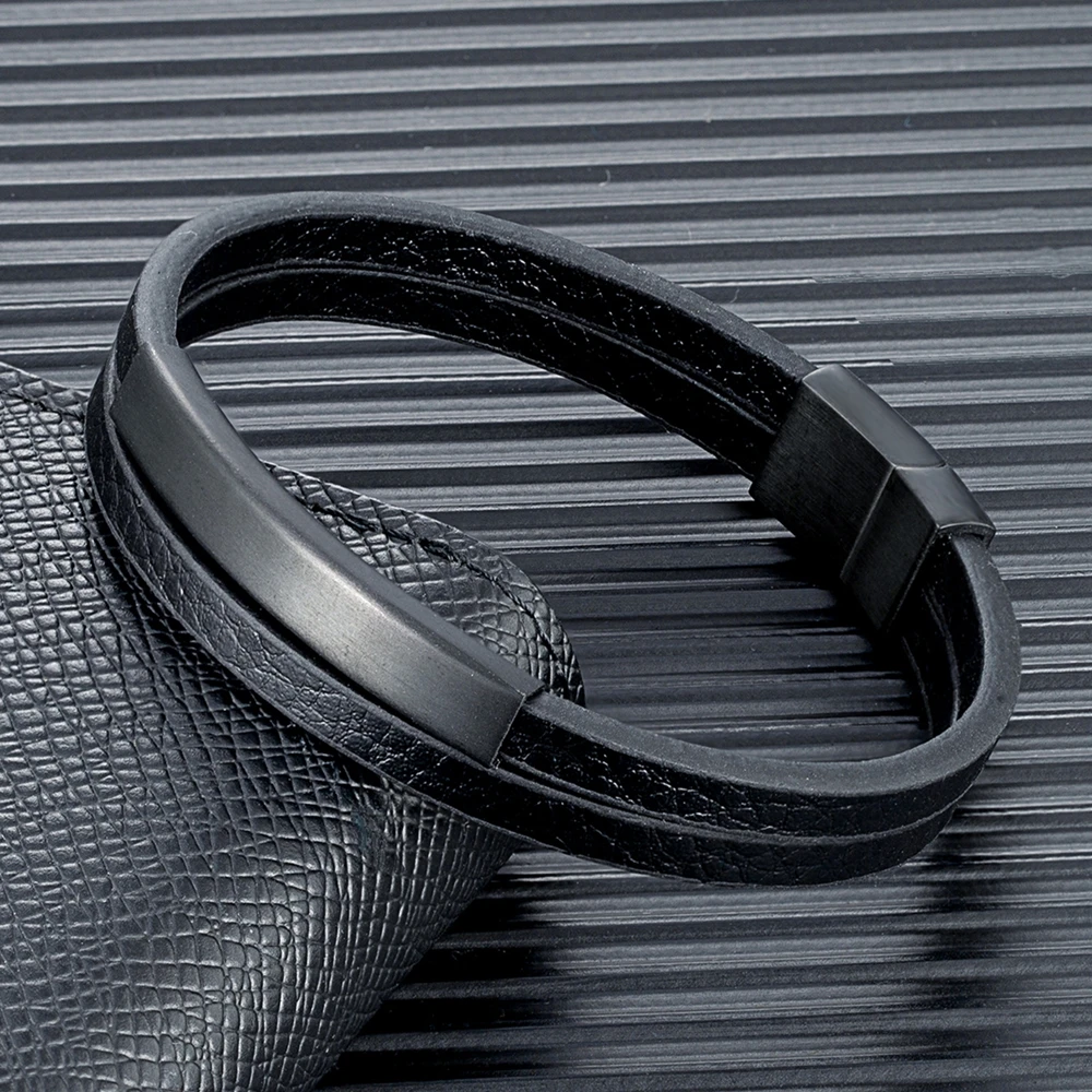 Stratospan™ Series – Double Strand Leather Bracelet