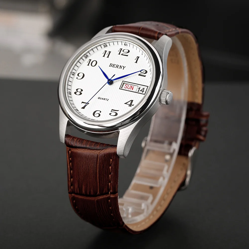 BERNY Men’s Classic Quartz Day-Date Watch