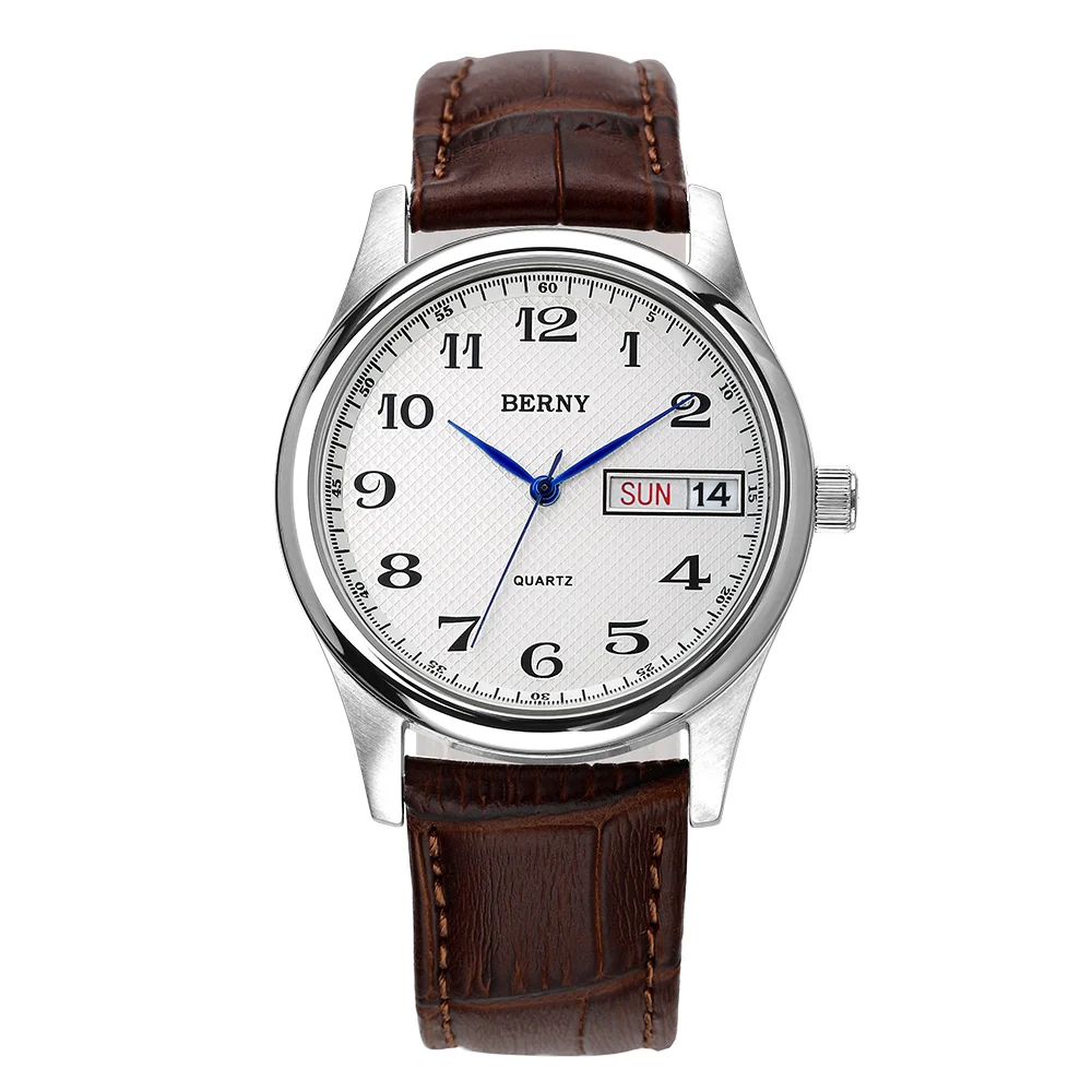 BERNY Men’s Classic Quartz Day-Date Watch