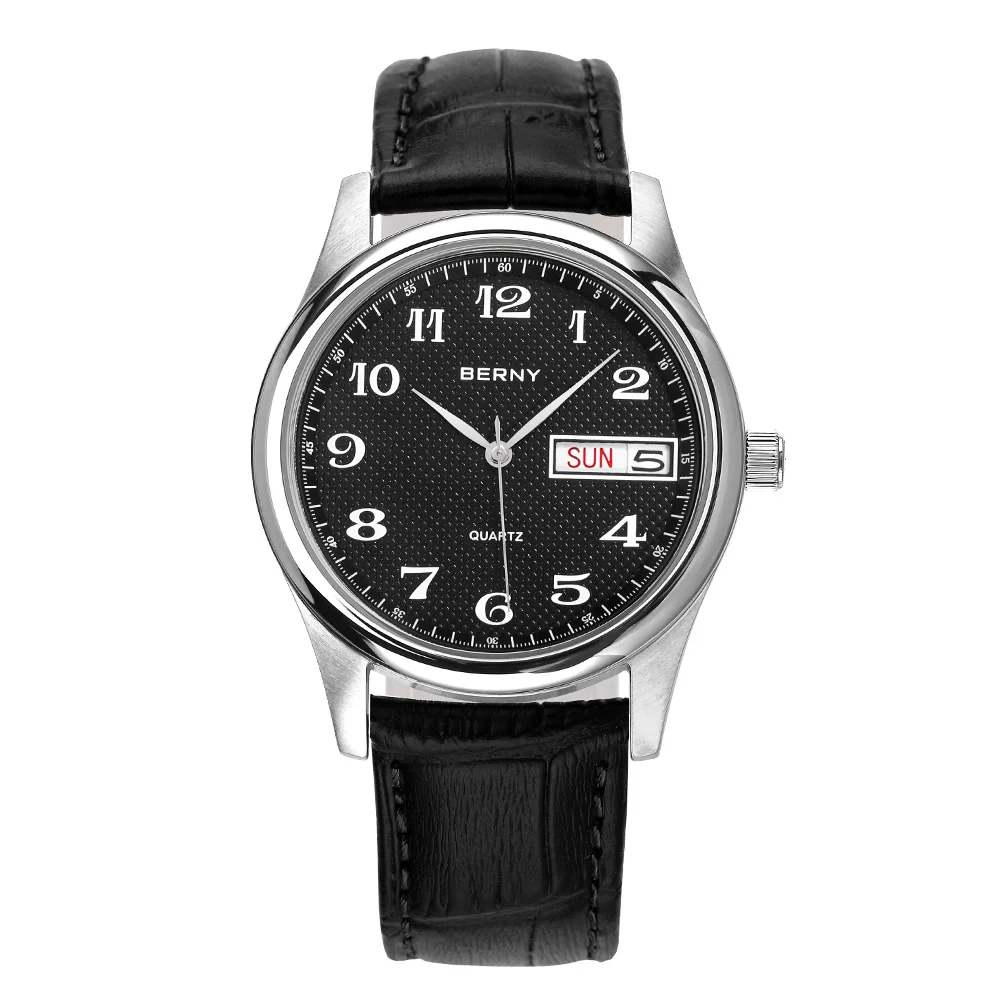 BERNY Men’s Classic Quartz Day-Date Watch