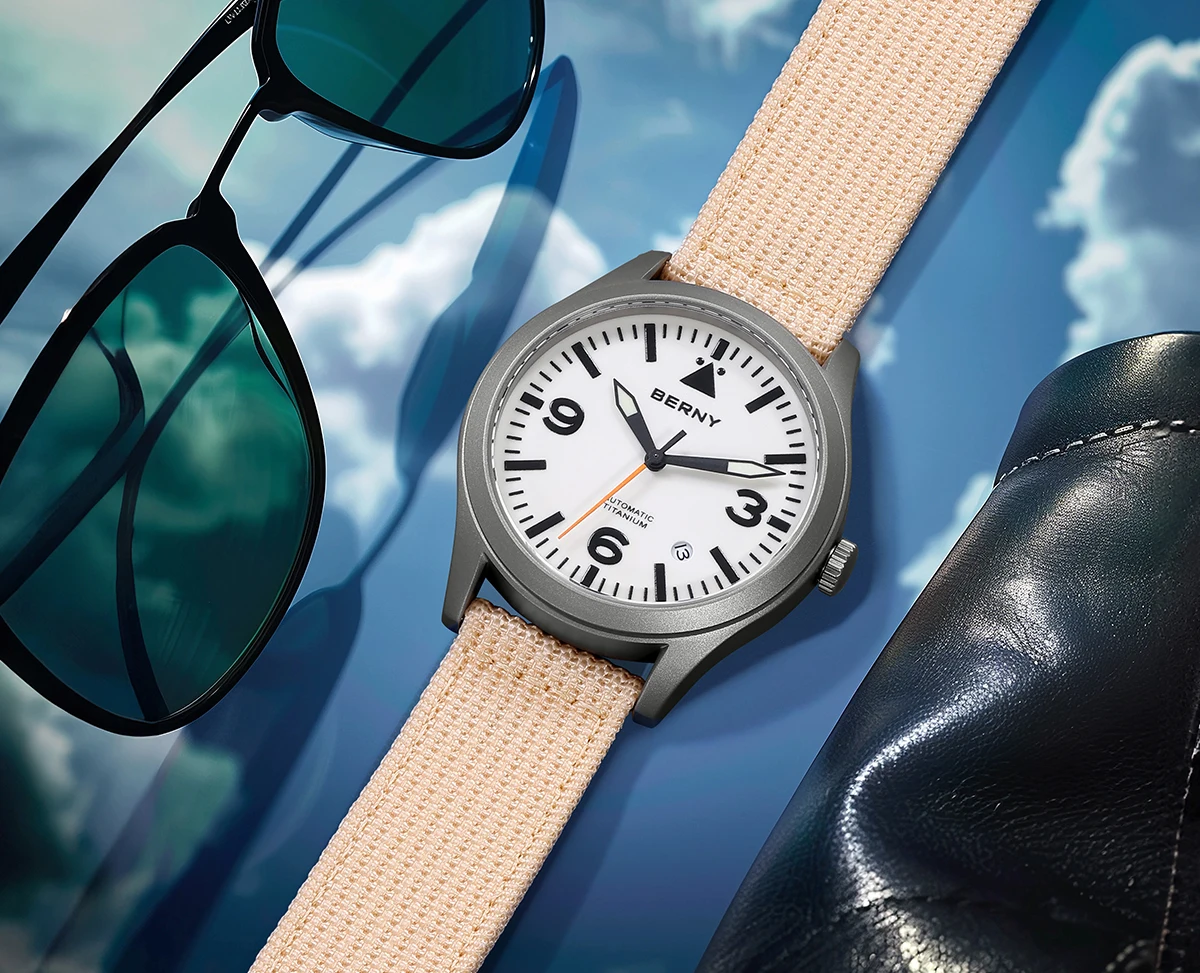 BERNY AM143M/AM143MD Titanium Pilot Watch
