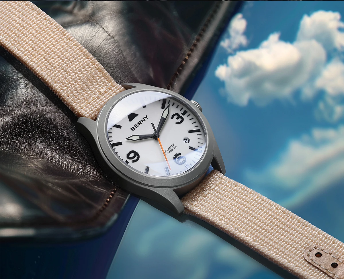 BERNY AM143M/AM143MD Titanium Pilot Watch