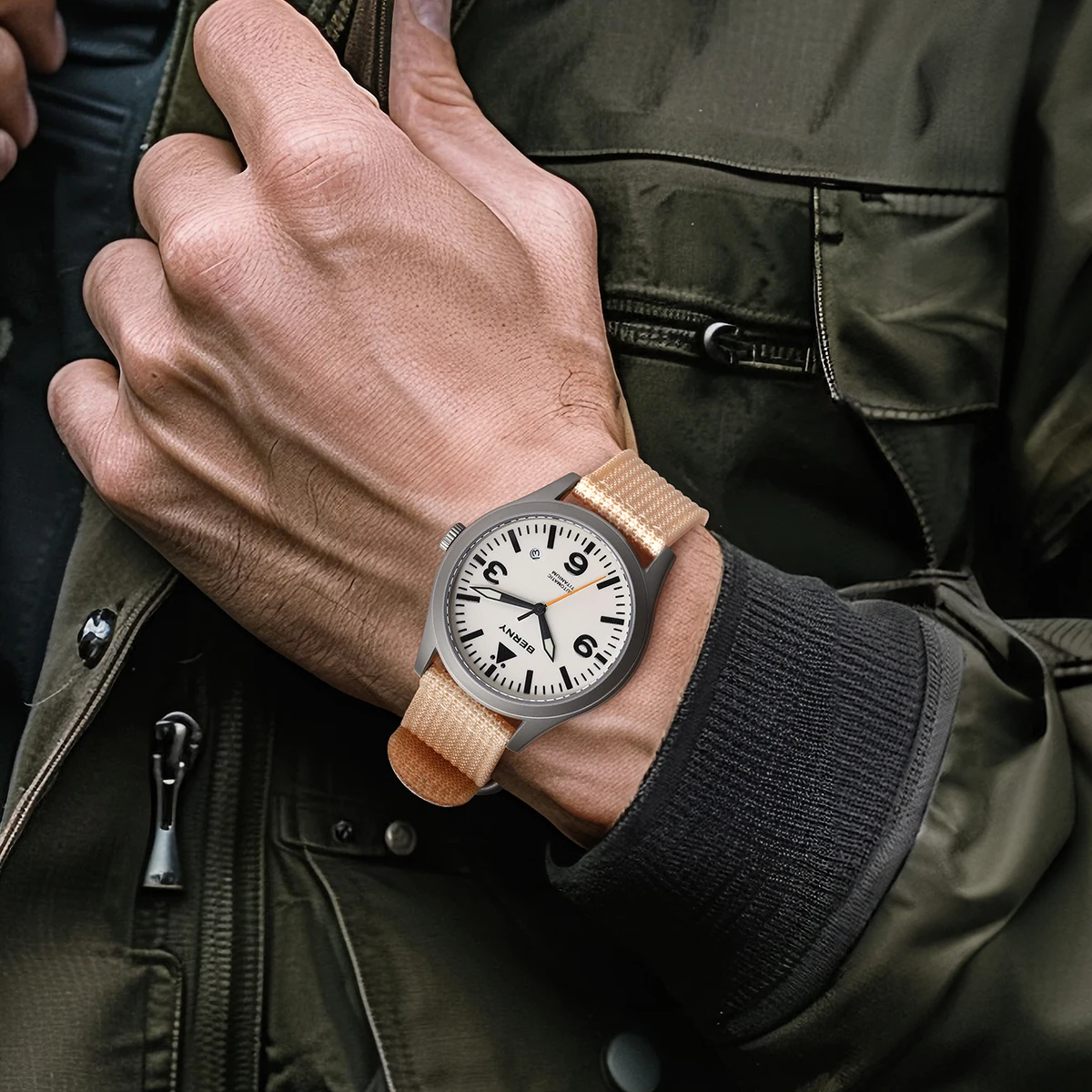 BERNY AM143M/AM143MD Titanium Pilot Watch