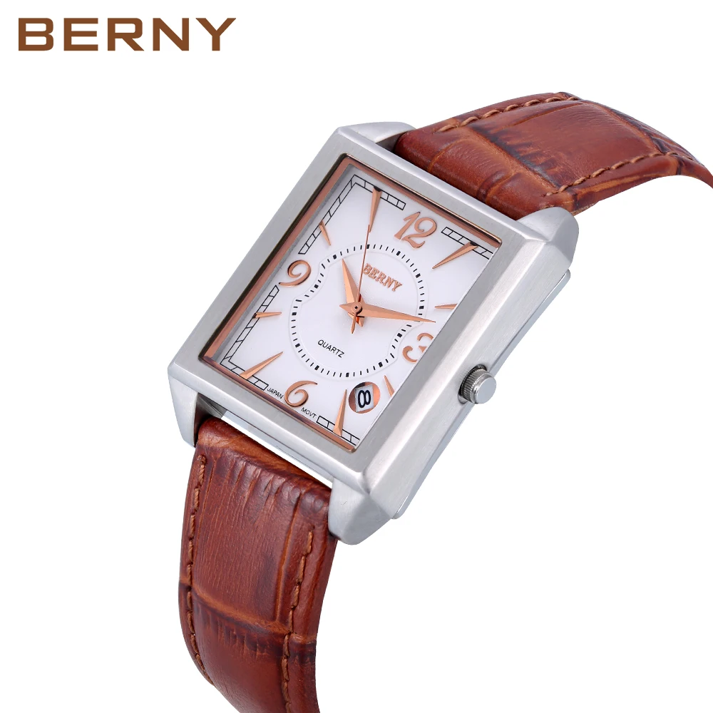 BERNY Men's Tank Style Quartz Watch