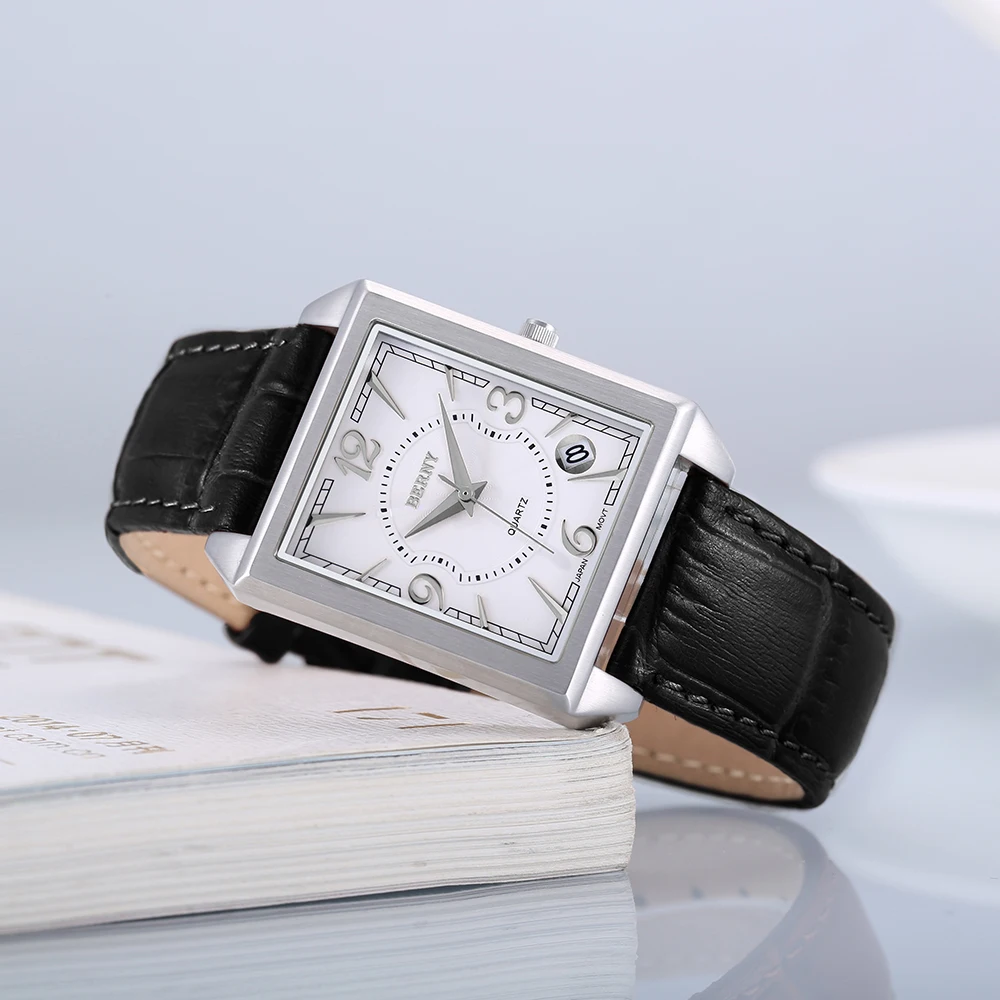 BERNY Men's Tank Style Quartz Watch