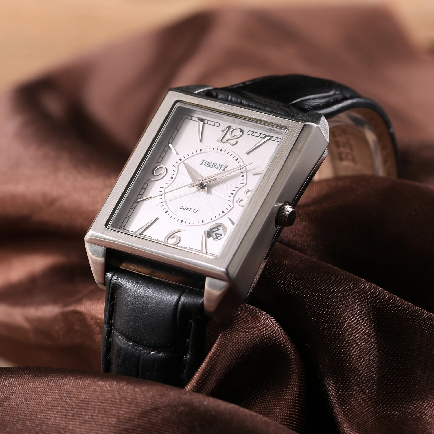 BERNY Men's Tank Style Quartz Watch