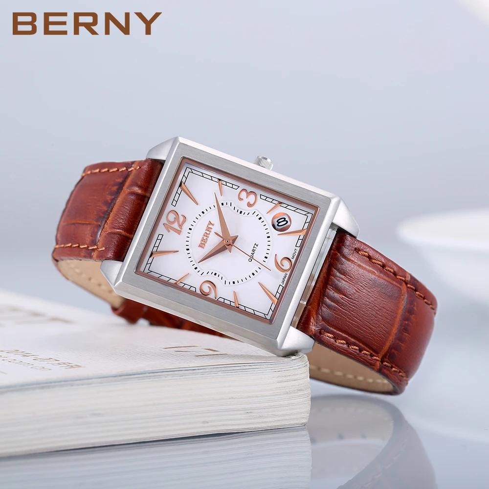 BERNY Men's Tank Style Quartz Watch