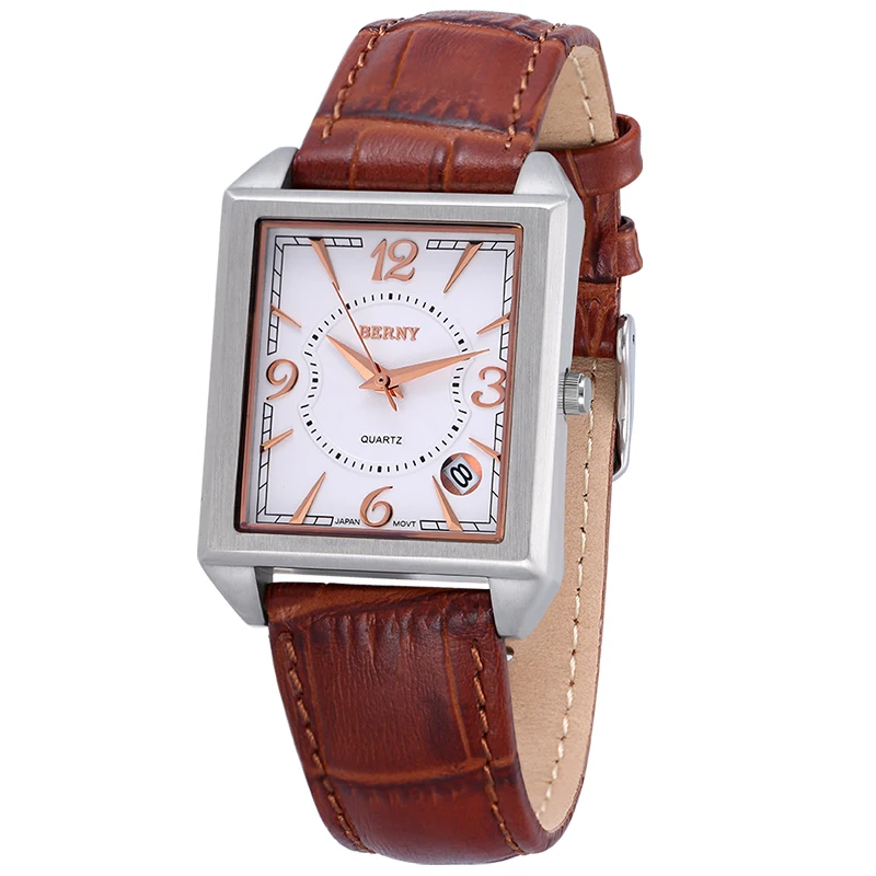 BERNY Men's Tank Style Quartz Watch