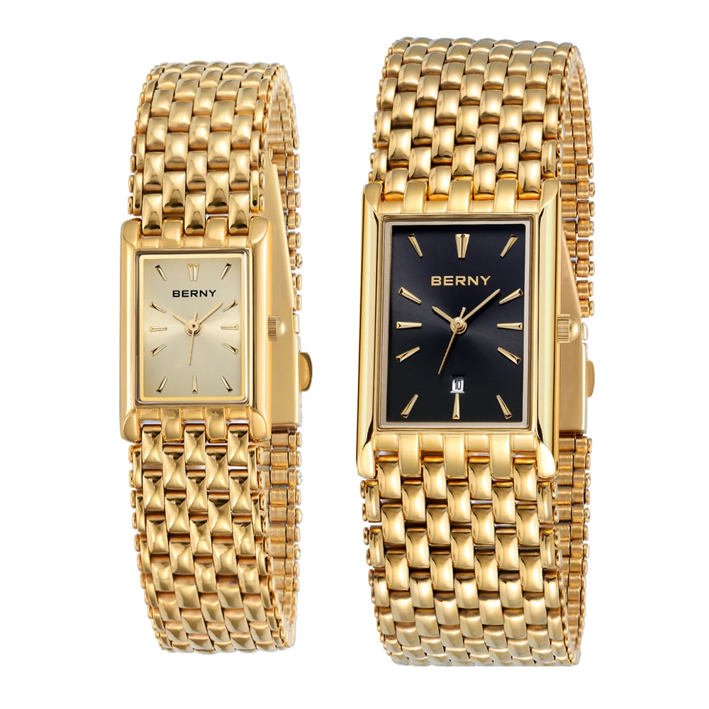 BERNY 2166 Couple's Gold Quartz Watch