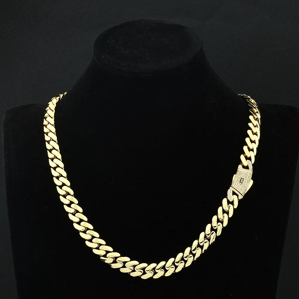 14K Gold Plated Monaco Chain – Bold Miami Link in 12MM, 15MM, 20MM