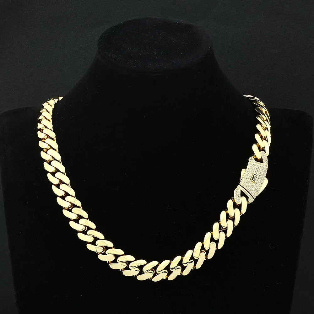 14K Gold Plated Monaco Chain – Bold Miami Link in 12MM, 15MM, 20MM