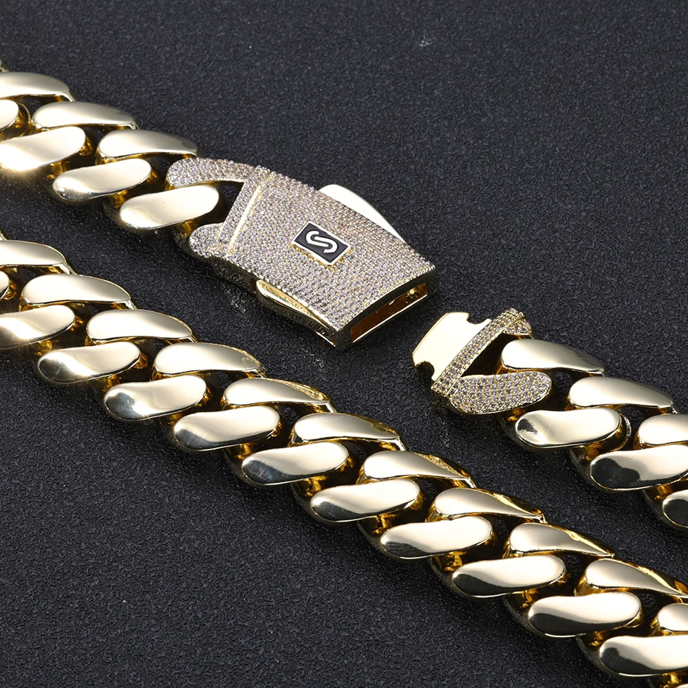 14K Gold Plated Monaco Chain – Bold Miami Link in 12MM, 15MM, 20MM
