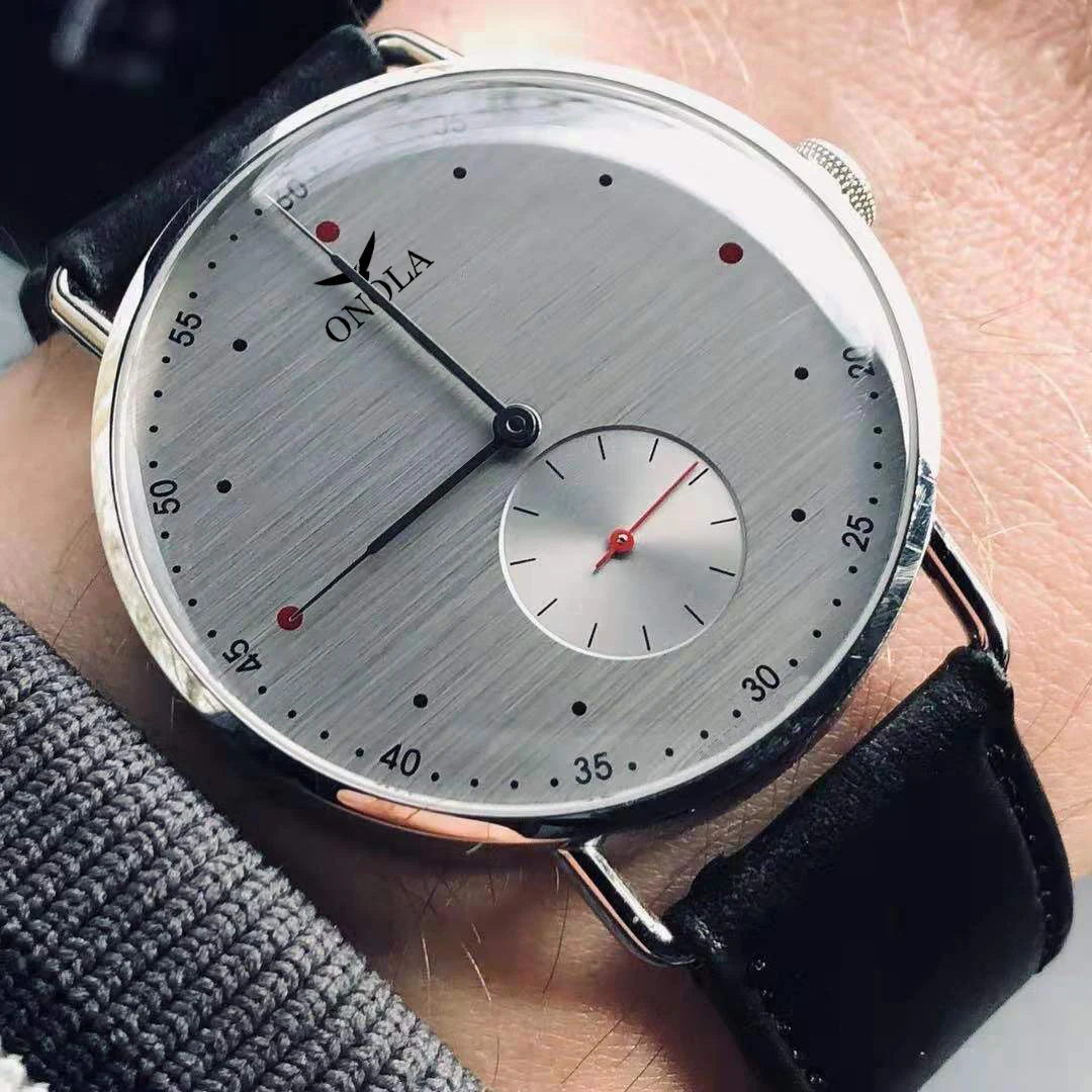 Minimalist Leather Watch for Men – ONOLA Ultra-Thin Waterproof Quartz Timepiece
